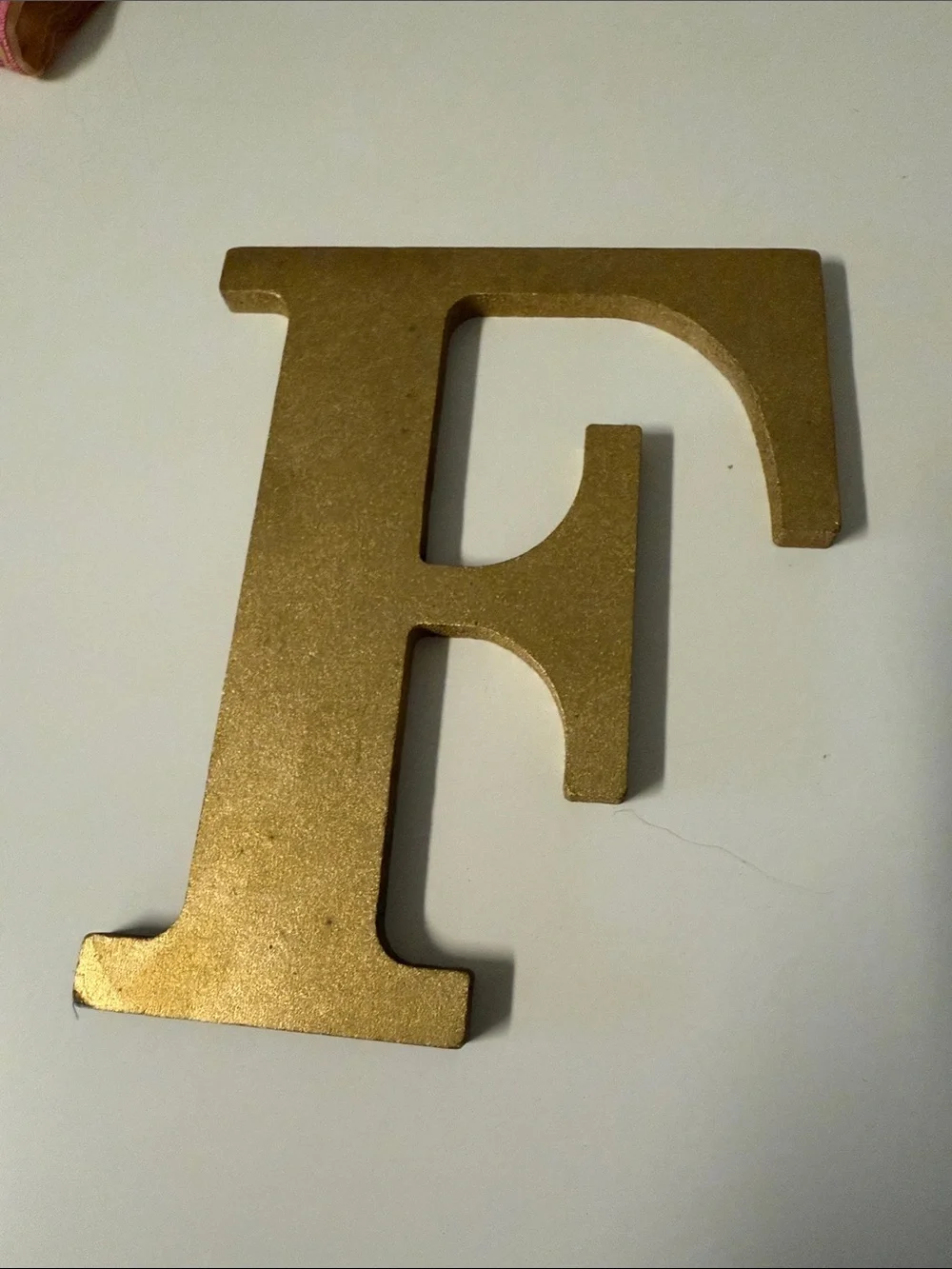Wooden Gold Decorative Letter F